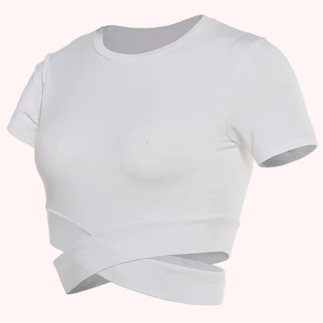 Workout Shirt Women Ladies Gym Clothing Umbilical Fitness t Shirt Yoga Crop Tops