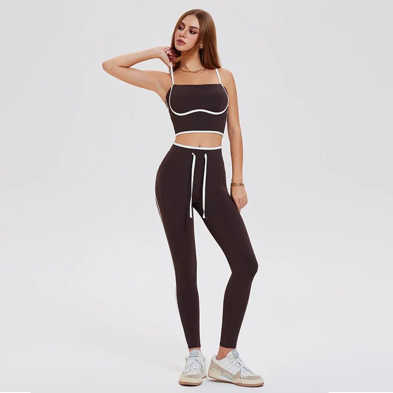 Sportswear Gym Fitness Yoga Wear Workout Clothes Outfit Seamless Sleeveless Activewear Set for Women