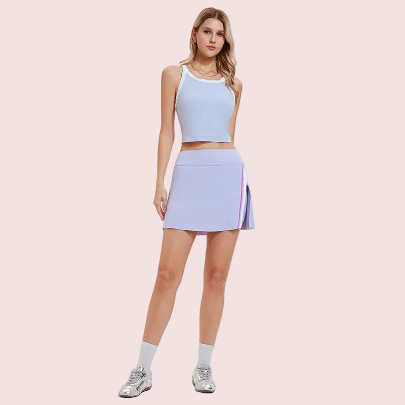 Tennies Wear Pickleball Padel Tank Tops Skirts Set With Shorts Badminton Golf Workout Tennis Skirt Set