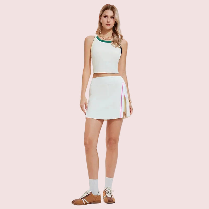 Tennies Wear Pickleball Padel Tank Tops Skirts Set With Shorts Badminton Golf Workout Tennis Skirt Set