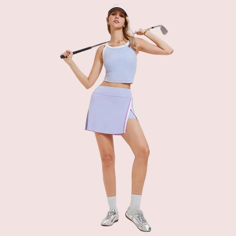 Tennies Wear Pickleball Padel Tank Tops Skirts Set With Shorts Badminton Golf Workout Tennis Skirt Set