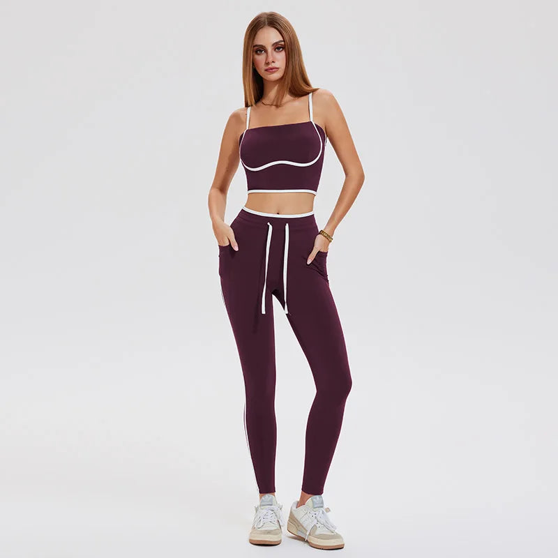 Sportswear Gym Fitness Yoga Wear Workout Clothes Outfit Seamless Sleeveless Activewear Set for Women