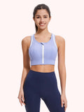 Big Plus Size Workout Running Sports Bras for Women High Impact Support Zip Front Bra With Adjustable Hook Shoulder
