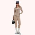 High Quality Full-Zipper Long Sleeve Yoga Activewear Women's Windproof Casual Warm Durable Tight Sports Fitness Coat