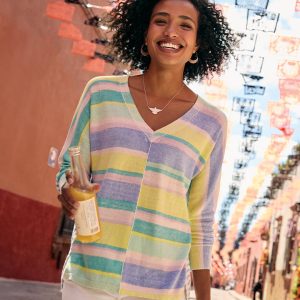 Johanna Striped Sweater. Petite